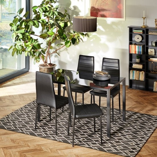 Tectake - Chaise de salle à manger 4 pièces , blanc , chaises de salle à manger 401845