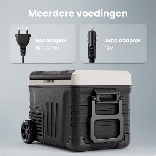 Auronic Electric Cool Box - Compresseur - 35L - 12V et 240 volts - Réfrigérateur de camping - Frigobox Car - Noir