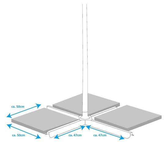 Lifetime Garden Parasol flottant avec pied - Parasol inclinable - ⌀300 x 300 cm - Parasol de balcon avec système d'inclinaison - réglable jusqu'à 3 mètres de haut - Parasol Champagne