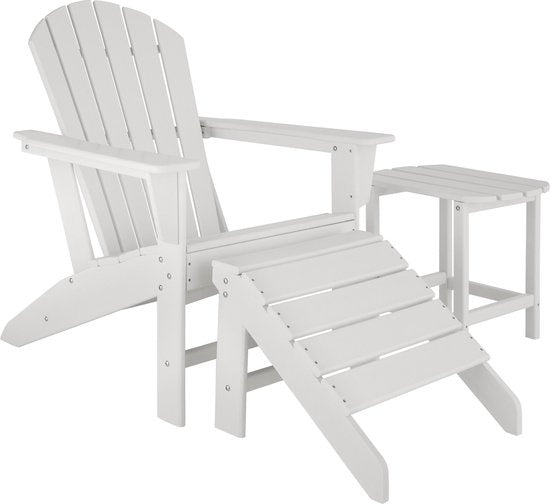 tectake - Tabouret Lyn blanc - tabouret en aspect bois - 404510