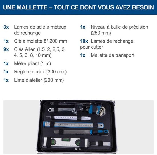 Coffre à outils Scheppach TB200 - 141 pièces - Coffre à outils complet - Jeu d'outils dans un coffre - acier au chrome-vanadium