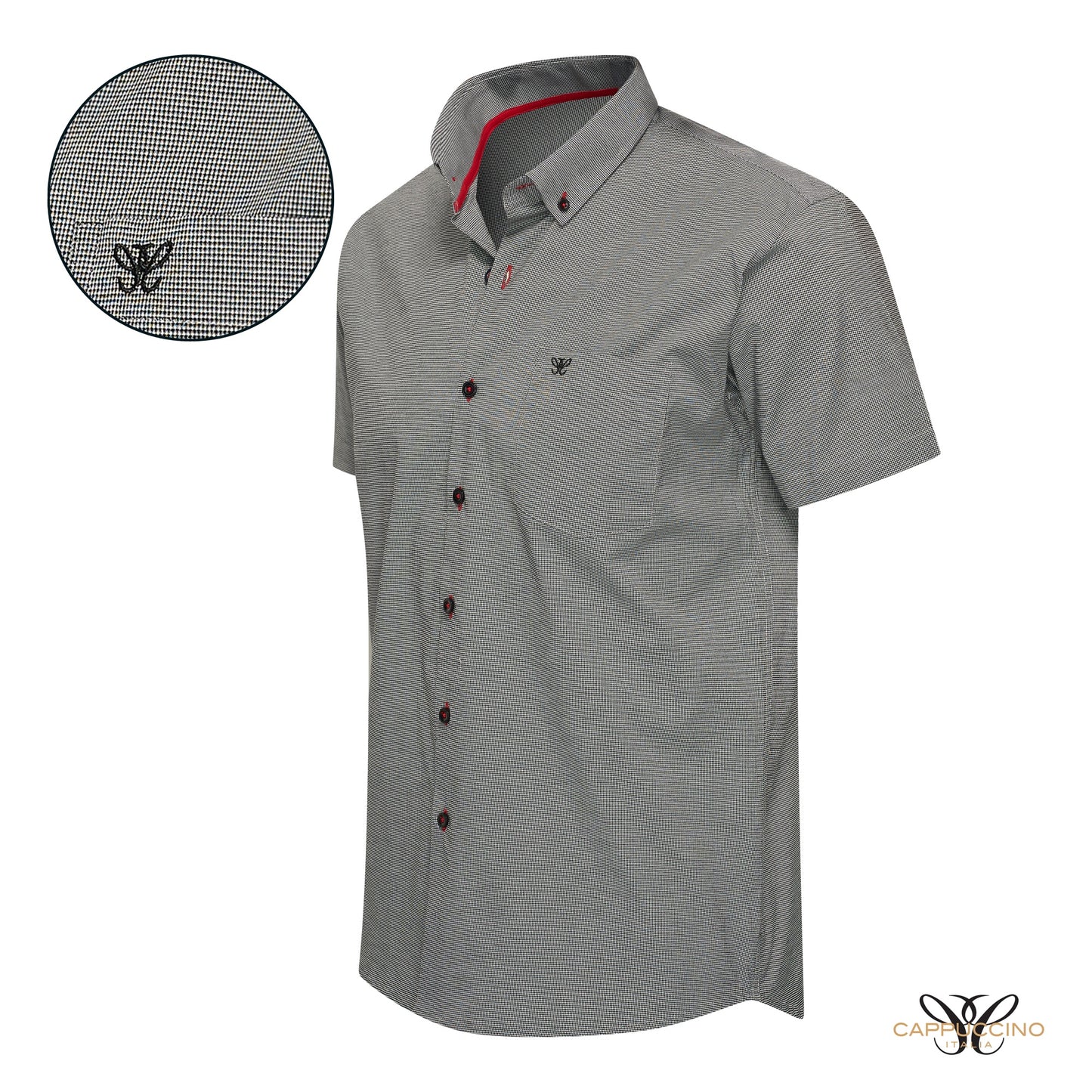 Cappuccino Bronte Shirt Striped Short Sleeve - Vichy Black - Taille 3XL