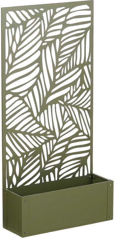 Mica Decorations Sapri Support pour plantes - Jardinière avec treillis pour plantes grimpantes - Support pour plantes autonome ou à fixer au mur - 57,5 x 21 x 118 cm - Vert