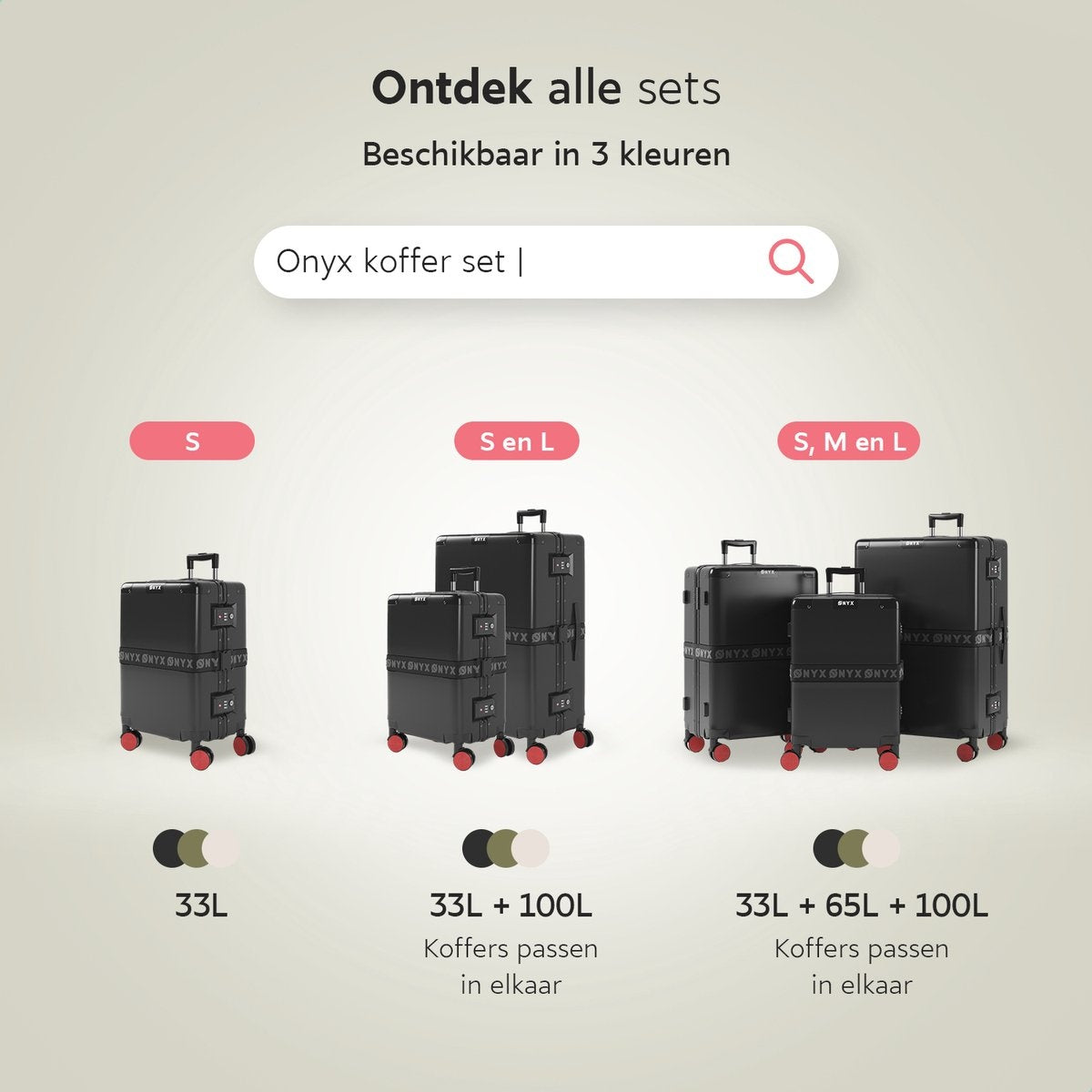 ONYX® Check-in Suitcase 65L - TSA Lock - Spinner Wheels - Lightweight Trolley - Aluminium Closure - Black