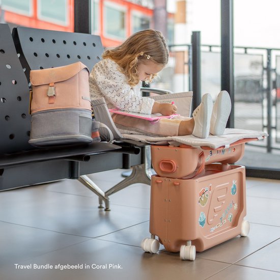 Kit de voyage Stokke JetKids, Arctic Blue - Avec valise BedBox Ride-On et sac à dos - Pour les enfants de 2 à 7 ans (jusqu'à 35 kg)