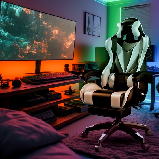Bayt Gaming chair - Chaise gaming - Chaise gamer confort - Noir et bleu clair