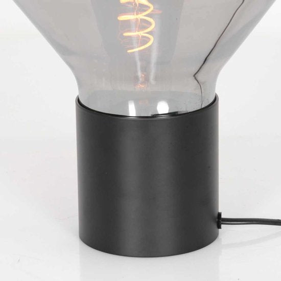 Lampe de table Ambiance 3401ZW noire, 25 cm de hauteur, 26 cm de diamètre, en verre, métal et composants électroniques, Steinhauer, design contemporain pour usage intérieur