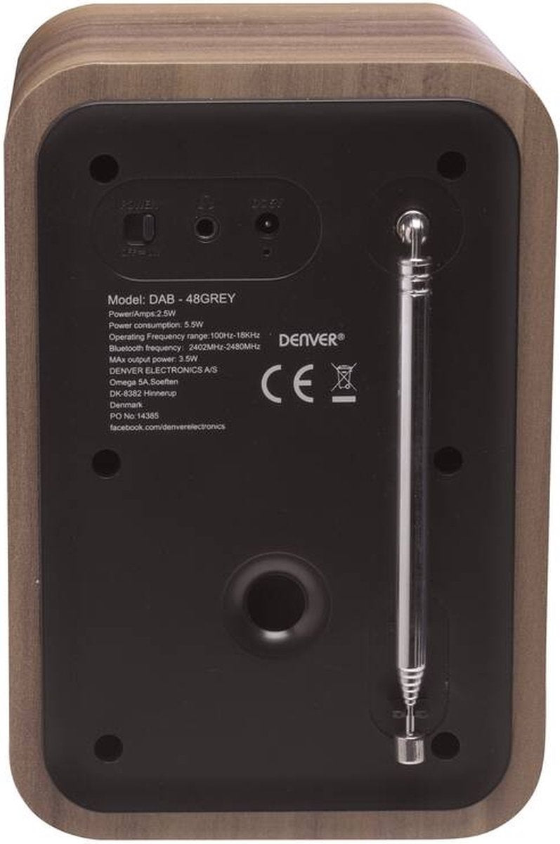 Radio rétro - Denver DAB+/ FM Radio - Bluetooth - Ecran LCD - Blanc