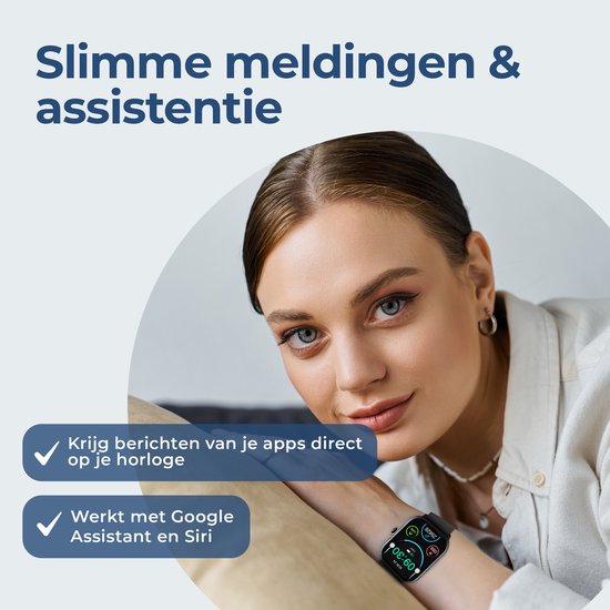 Montre connectée Denver - Android / iOS - Fonction téléphone complète - Écran AMOLED - Montre de sport - Cardiofréquencemètre - Oxymètre de pouls - Moniteur de sommeil - SWC187B