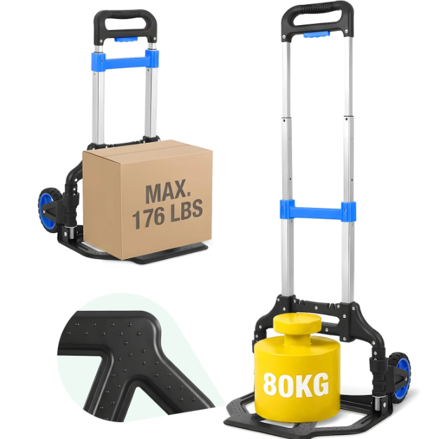 Chariot pliant Sekey en aluminium - Capacité de charge de 80 kg - 3,5 kg