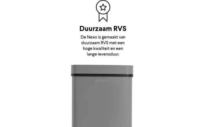Homra NEXO Poubelle Séparation des déchets 3 compartiments - 72 litres (2x12 + 48 L) avec capteur infrarouge - Design Trio Poubelle Acier inoxydable - Gris