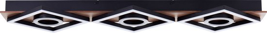 Plafonnier Brilliant Maureen - 88 cm - Noir avec bois