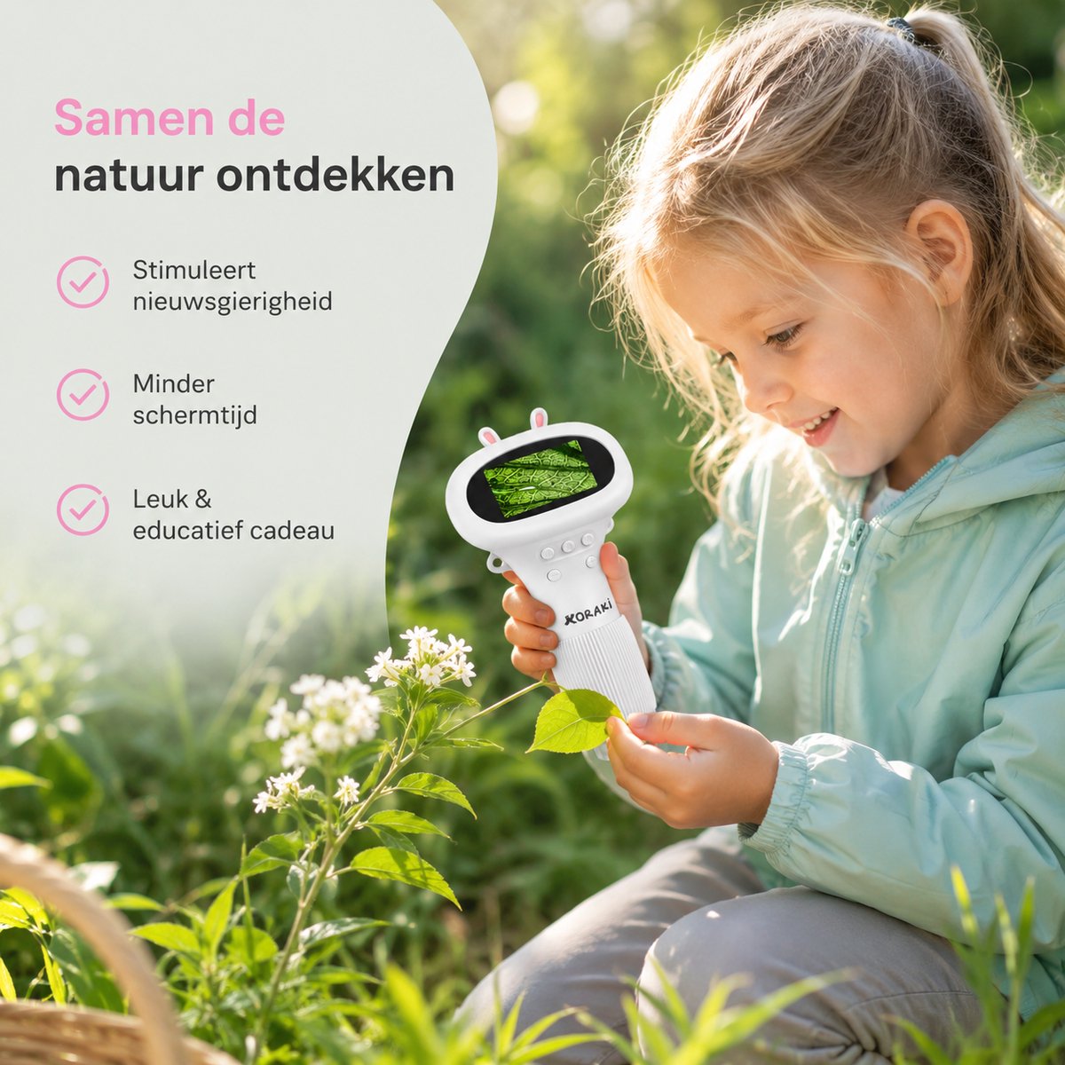 Microscope numérique Koraki® pour enfants - Écran LCD - 30x-50x - Appareil photo - Carte Micro-SD