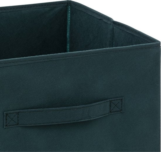 Panier de rangement 5Five / panier pour armoire - Vert émeraude - 31 x 31 x 31 cm - 29 litres - Paniers pour armoires à compartiments - Tissu avec fond renforcé - Pliable
