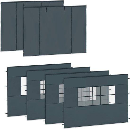 Ensemble de parois latérales VONROC - 6 x 3 m – 6 pièces - Pour 2 tentes de réception Premium PT501XX | Gris
