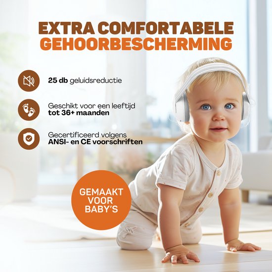 Vulpes Goods® BabyCare - Hearing Protection Kids PRO - Protège-oreilles certifié pour bébé - Convient aux bébés et aux jeunes enfants jusqu'à 36 mois - Réduction du bruit de 25 dB pour une protection auditive maximale - 3 bandeaux et un sac de transport i