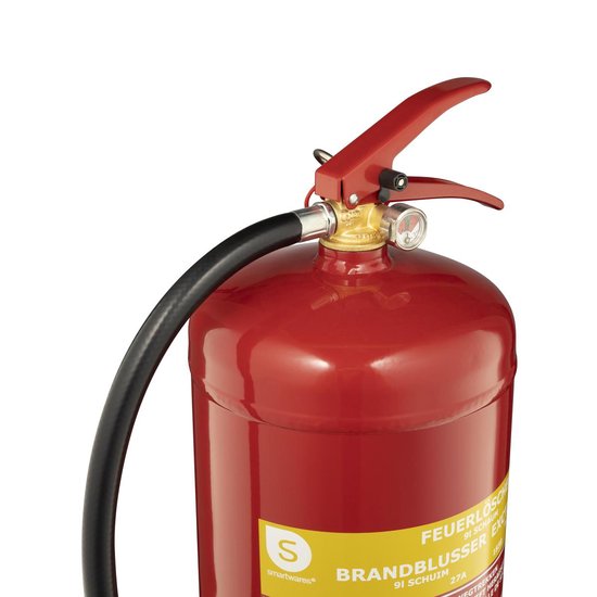 Extincteur Smartwares FEX-15290 - 9 litres - Mousse - Classe de feu AB - Certifié BSI - rouge