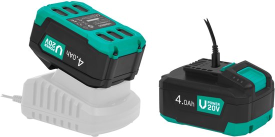 Batterie VONROC VPower 20 V – 4,0 Ah – Pack double : 2 pièces – Port USB-C bidirectionnel – Batterie et batterie externe tout-en-un – Compatible avec Power Delivery (PD) – Protégée par le système Electronic Cell Protection