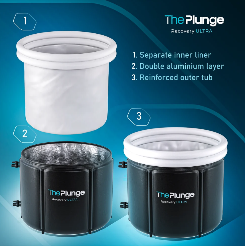 The Plunge Recovery Ultra - Bain de glace - Ø 90 x 85 cm - 400 litres, jusqu'à 170 kg