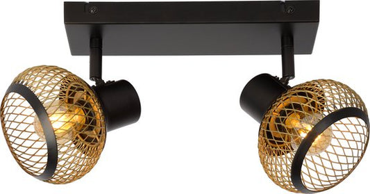 Lucide LUCAS - Spot de plafond (lampe de plafond) - 2xE14 - Or mat / Laiton