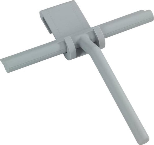 WENKO Raclette de douche avec crochet de suspension Mola en acier inoxydable gris - Raclette de fenêtre - Raclette de douche