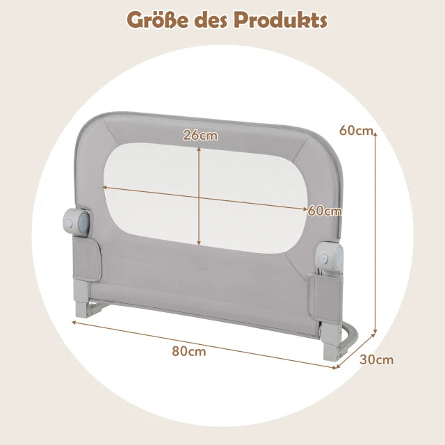 Coast Bed Rail - Pliable - Ajustable - Amovible - Sécurité - Maille - Gris