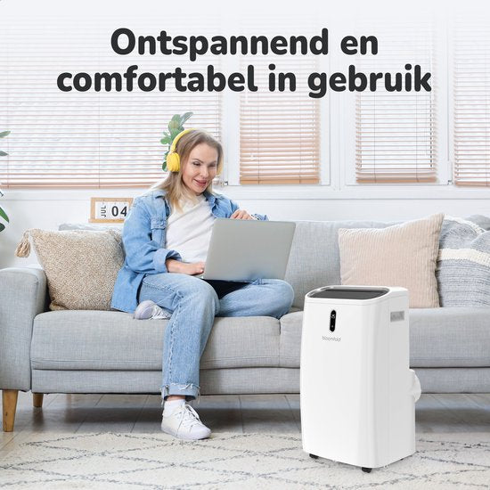 Climatiseur mobile Bloomfold - 12 000 BTU - 4 en 1 - Climatisation avec kits d'étanchéité pour fenêtres - Chambre à coucher - Salon - rafraîchir jusqu'à 35m².