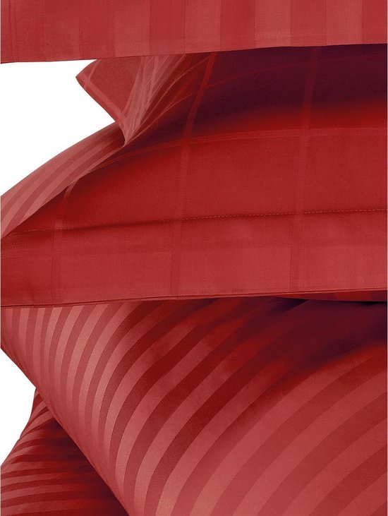Housse de couette De Witte Lietaer en satin de coton Zygo - Format hôtel - 260 x 240 cm - Rouge