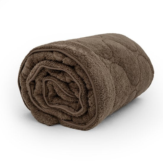 Couette Sleeptime 2 en 1 Teddy Premium sans housse - Couette avec taies d'oreiller incluses - 200 x 200 cm - Taupe/Marron