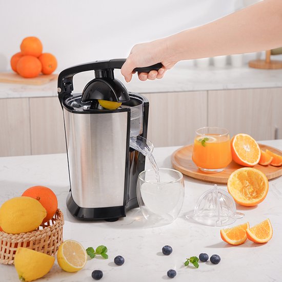 MATTI® - Presse-agrumes électrique - Presse-agrumes - Presse-citron - Presse-orange - 160 W, acier inoxydable, levier de pression - 18 000 tr/min