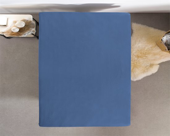 Drap-housse Dreamhouse Jersey Stretch - 100% coton - 80/90/100x220 - Bleu