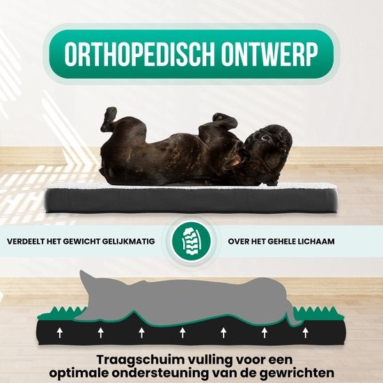 Avalo Coussin orthopédique pour chien S - 45x65 cm - Lavable / Mousse à mémoire de forme / Antidérapant - Panier orthopédique pour chien