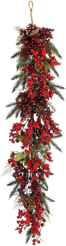 Mica Decorations : guirlande de Noël en forme de gouttes « Randell » - L 110 x l 18 x H 10 cm - Rouge