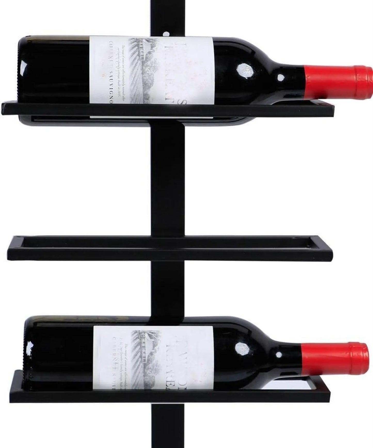 Yaheetech Wine Rack Wall Mount - 27 x 10 x 116 cm - Capacité de 10 bouteilles, matériel de fixation et design vertical moderne inclus - Pour la cuisine et le salon - Métal noir