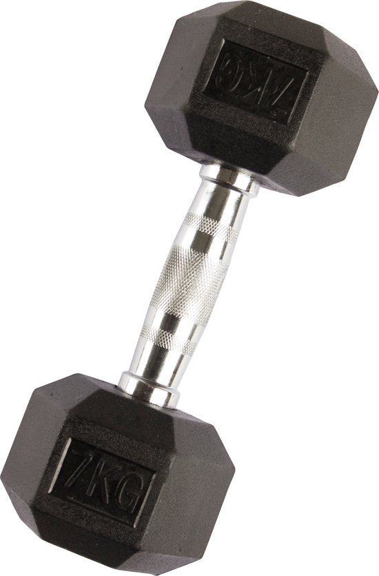 VirtuFit Hexa Dumbbell Pro - 7 kg - Haltère hexagonal - Durable et résistant - Musculation - Poids - CrossFit & Fitness - Convient aux débutants et aux professionnels - Vendu à l'unité