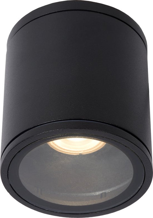 Lucide AVEN - Spot de plafond (lampe de plafond) pour salle de bains - Ø 9 cm - 1xGU10 - IP65 - Noir