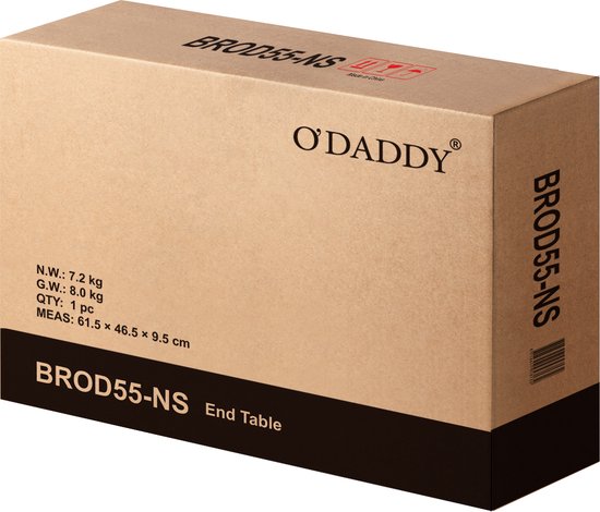 O'DADDY® Nachtkastjes industrieel - bijzettafel - nachtkastje met lade 40 x 40 x 55 cm - bruin