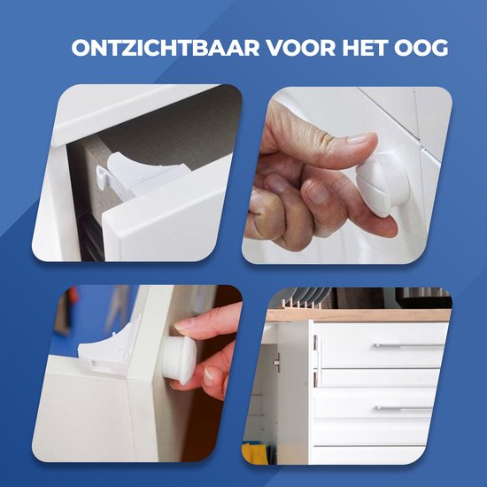 Roegaarden Child Lock Cupboards - Sécurité des armoires pour enfants - Aimant de sécurité pour enfants - 4 pièces