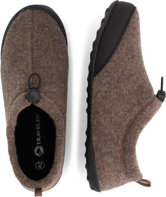 Travelin' Back2Home Homme - Pantoufles - Laine - Marron