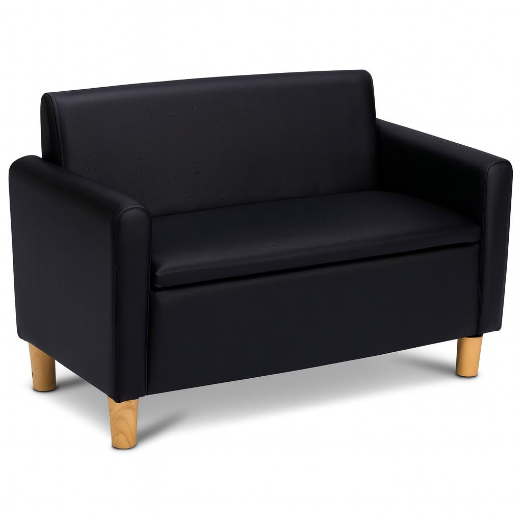 Banc pour enfants Coast - Rangement caché - 80 x 41 x 53 cm - Noir