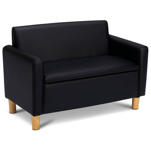 Banc pour enfants Coast - Rangement caché - 80 x 41 x 53 cm - Noir