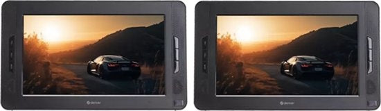 Lecteur DVD portable pour voiture - Denver - 25cm - 2 écrans - Support appui-tête - Noir