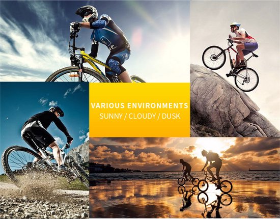 arpex® Lunettes de cyclisme - Lunettes de sport - Lunettes de soleil polaroïd - Lunettes de soleil - Vélo de route - Vélo de montagne - Moto - Monture blanche - Oculaire rouge