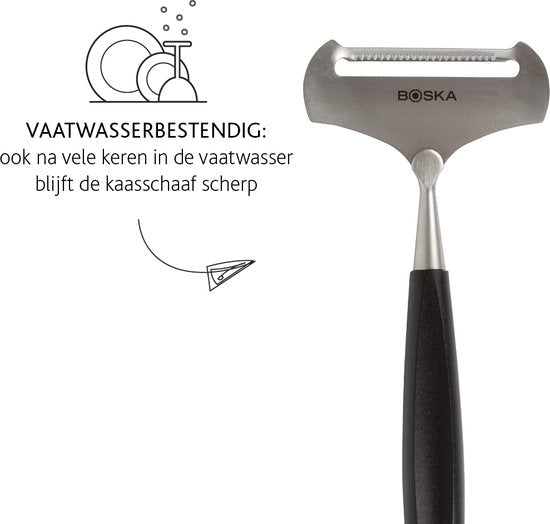 Boska Cheese Slicer Soft Milano+ - Trancheuse pour fromages jeunes - acier inoxydable - Lavable au lave-vaisselle - Trancheuse à fromage Noir - Idées cadeaux - Ustensiles de cuisine - Accessoires de cuisine - Garantie 10 ans