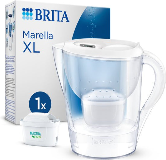 BRITA - Carafe filtrante - Marella XL - 3,5 L - Blanche - avec 1 cartouche filtrante MAXTRA PRO ALL-IN-1