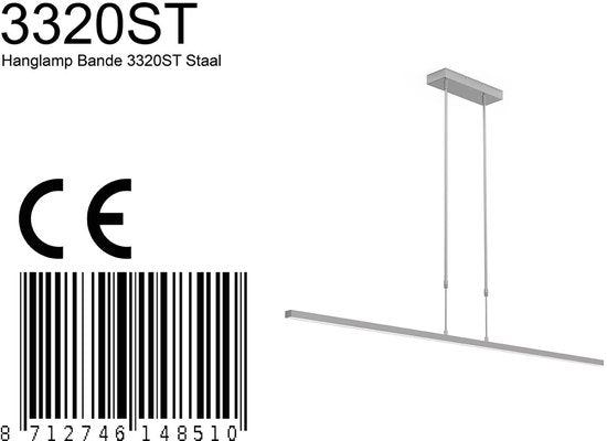 Steinhauer - lampe suspendue - Bande - acier - métal acrylique - lampe design - LED - 3320ST