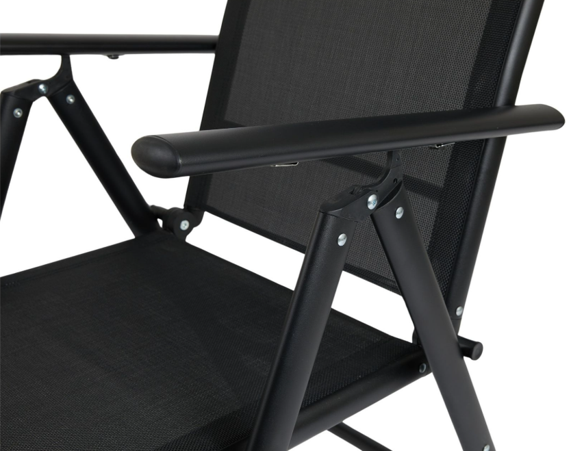 Lifa Garden Lot de 2 chaises de jardin en aluminium - réglables - max 120 kg - 69 x 56 x 106 cm - noir