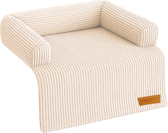 By Cee Cee Original Dog Rug Bench - Panier pour chien - Premium - Entièrement zippé - Tissu côtelé - Beige - 75x90 - Taille S