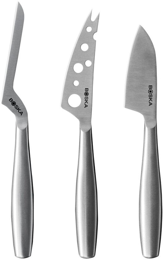 Boska Cheese Knife Set Copenhagen - Couteaux à fromage - Set de 3 - Couteaux à fromage - Lavable au lave-vaisselle - acier inoxydable