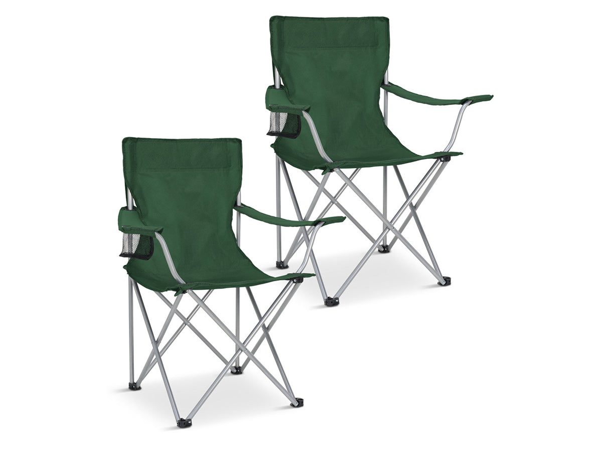 Trvlmore Camping Chairs Basic Set of 2 - Black - Lightweight 2.2 kg - Capacity 120 kg